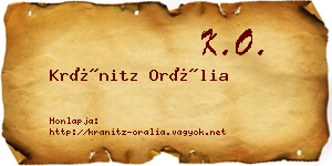 Kránitz Orália névjegykártya